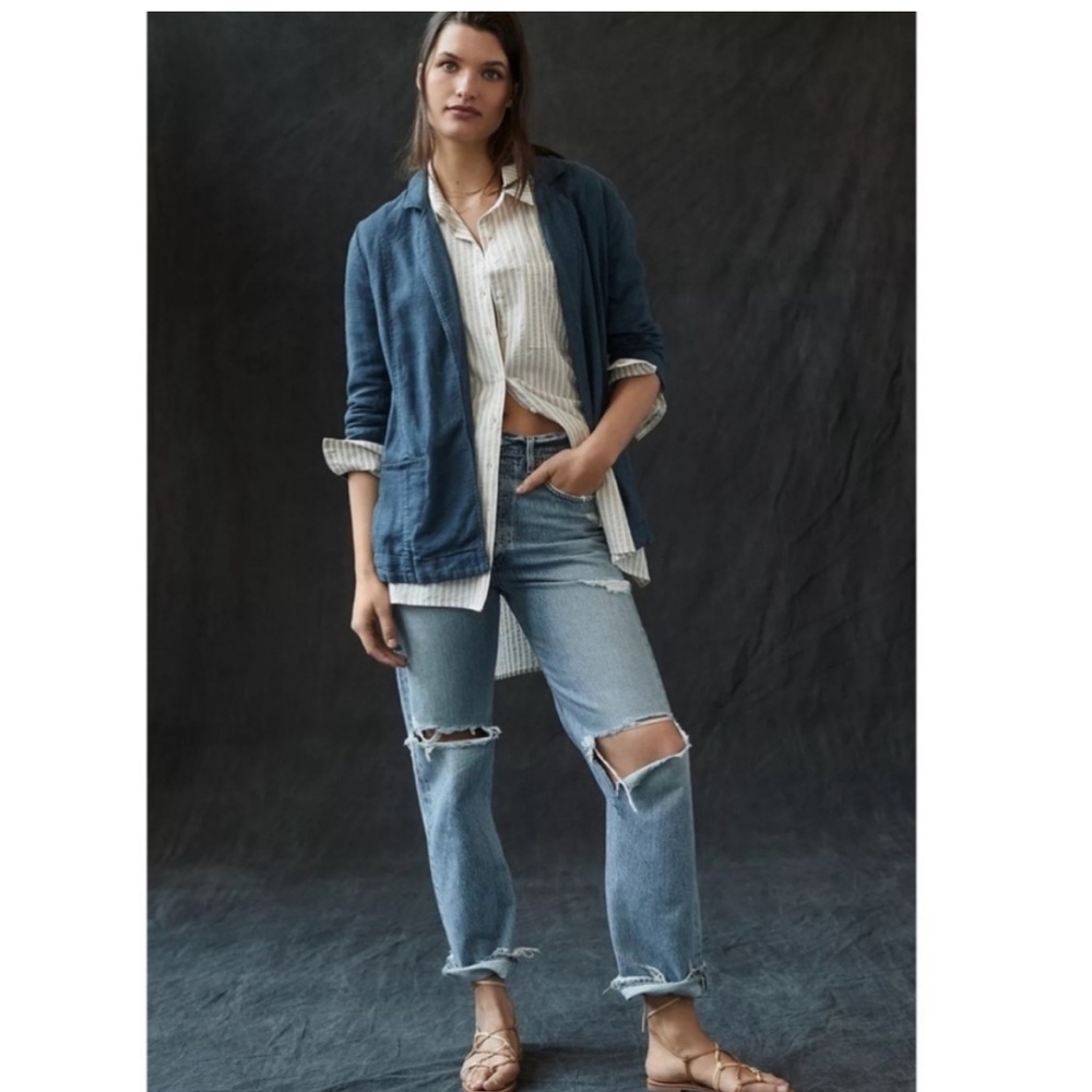 Anthropologie Vintage Washed Blazer Size 6 - Picture 4 of 12